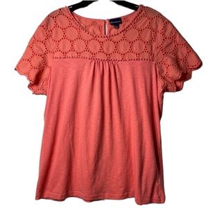 North Crest Women’s Pink Blouse with Broidery L
